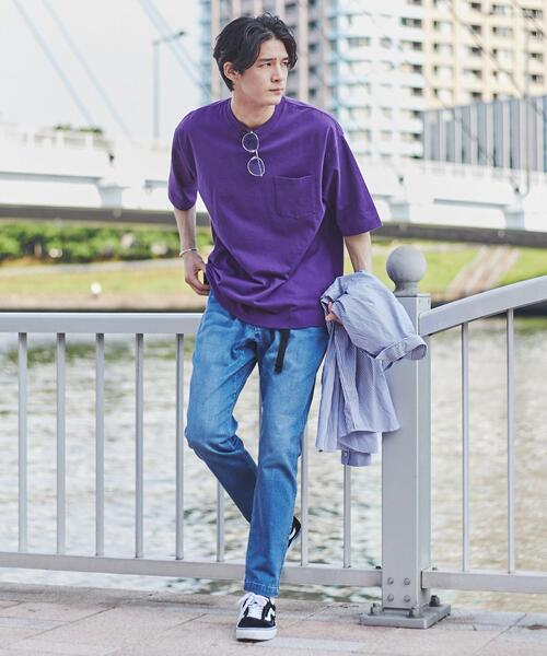 coen（コーエン）の「USAコットンヘビーウェイトリラックスクルーネックTシャツ（Tシャツ/カットソー・メンズ・ホワイト/ブラック/ネイビー/ダークグレー/ライトブルー/ライラック/ライム/ベージュ/ダークブラウン/パープル/ターコイズブルー・SMALL/MEDIUM/LARGE/X-LARGE）」の22枚目の写真