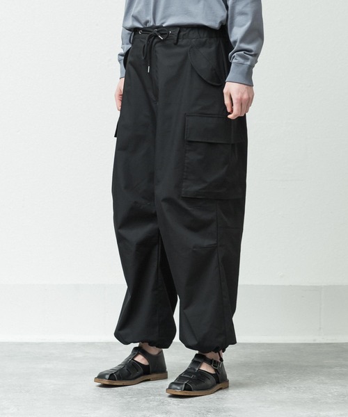 SLICK（スリック）の「T/Cポプリンオーバーサイズカーゴパンツ（カーゴパンツ・メンズ・ブラック/オリーブ・1/2/3）」の4枚目の写真