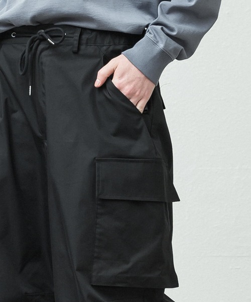 SLICK（スリック）の「T/Cポプリンオーバーサイズカーゴパンツ（カーゴパンツ・メンズ・ブラック/オリーブ・1/2/3）」の6枚目の写真