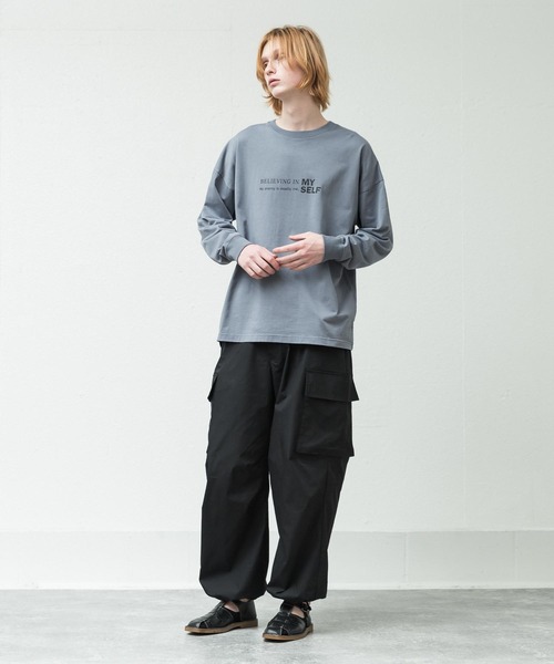 SLICK（スリック）の「T/Cポプリンオーバーサイズカーゴパンツ（カーゴパンツ・メンズ・ブラック/オリーブ・1/2/3）」の8枚目の写真