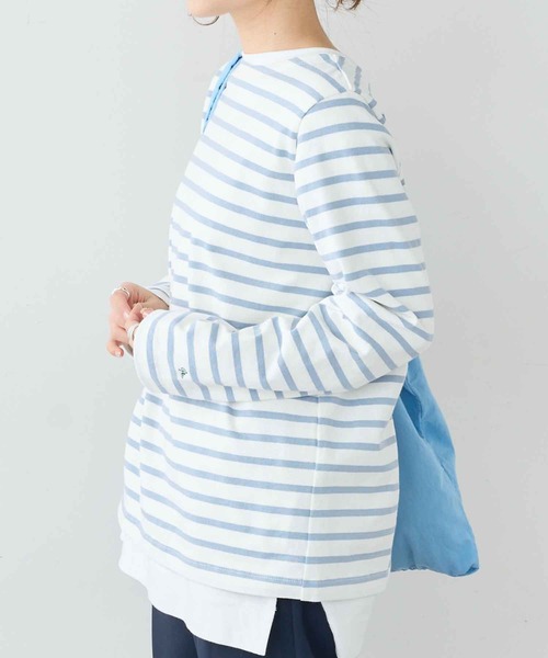 PUAL CE CIN（ピュアルセシン）の「ボーダー2WAYロングスリーブ（Tシャツ/カットソー・レディース・グレー/グリーン/ブルー/ピンク・FREE）」の14枚目の写真