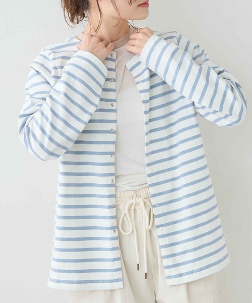 PUAL CE CIN（ピュアルセシン）の「ボーダー2WAYロングスリーブ（Tシャツ/カットソー・レディース・グレー/グリーン/ブルー/ピンク・FREE）」の17枚目の写真