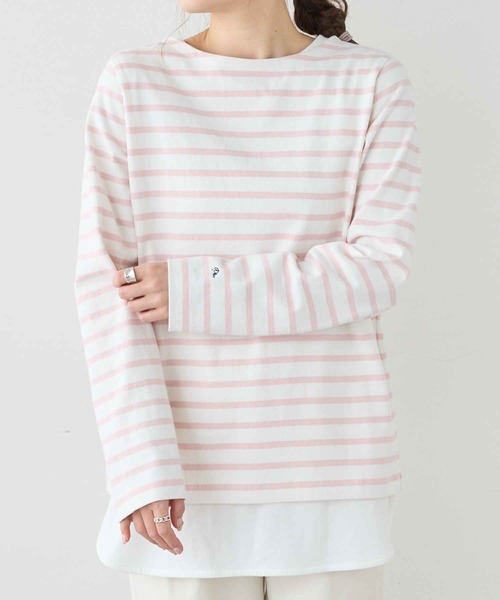 PUAL CE CIN（ピュアルセシン）の「ボーダー2WAYロングスリーブ（Tシャツ/カットソー・レディース・グレー/グリーン/ブルー/ピンク・FREE）」の5枚目の写真