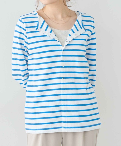 PUAL CE CIN（ピュアルセシン）の「ボーダー2WAYロングスリーブ（Tシャツ/カットソー・レディース・グレー/グリーン/ブルー/ピンク・FREE）」の22枚目の写真