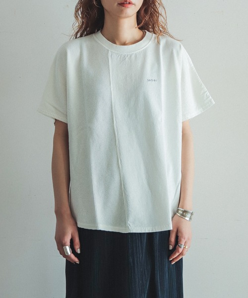 FIL DE FER(フィルデフェール)の「天竺×サーマルコンビ ドルマンP/O(Tシャツ/カットソー・レディース・ホワイト/パープル・FREE)」の10枚目の写真