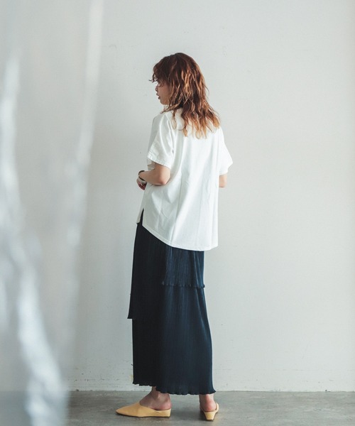 FIL DE FER(フィルデフェール)の「天竺×サーマルコンビ ドルマンP/O(Tシャツ/カットソー・レディース・ホワイト/パープル・FREE)」の6枚目の写真