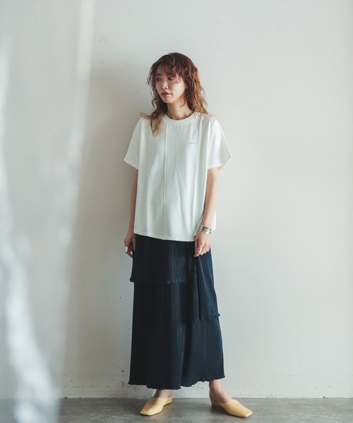 FIL DE FER(フィルデフェール)の「天竺×サーマルコンビ ドルマンP/O(Tシャツ/カットソー・レディース・ホワイト/パープル・FREE)」の8枚目の写真