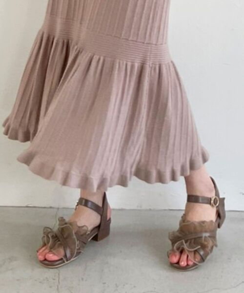 MAJESTIC LEGON（マジェスティックレゴン）の「シアーフリルサンダル（サンダル・レディース・アイボリー/モカ/ブラック/ブラウン系その他2・X-LARGE/SMALL/MEDIUM/LARGE）」の3枚目の写真