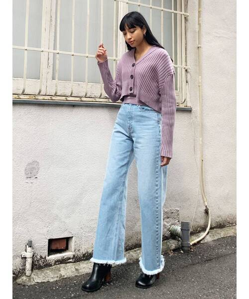 EMODA(エモダ)の「ショートリフォメイションニット(ニット/セーター・レディース・ブラック/ベージュ/パープル/ブルー・FREE)」の13枚目の写真