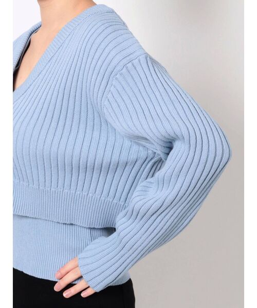 EMODA(エモダ)の「ショートリフォメイションニット(ニット/セーター・レディース・ブラック/ベージュ/パープル/ブルー・FREE)」の20枚目の写真