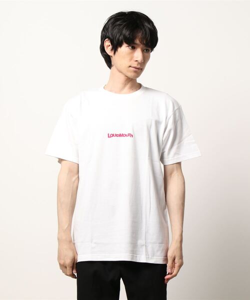 Loudmouth(ラウドマウス)の「LOUDMOUTH/ラウドマウス ゴルフウェア ブランドロゴ グラフィック プリント 5.6オンス ヘビーウェイト 半袖 Tシャツ(Tシャツ/カットソー・メンズ・ブラック/グレー/ホワイト×ピンク/カモフラージュ・XXL/L/LL/M/XL)」の5枚目の写真