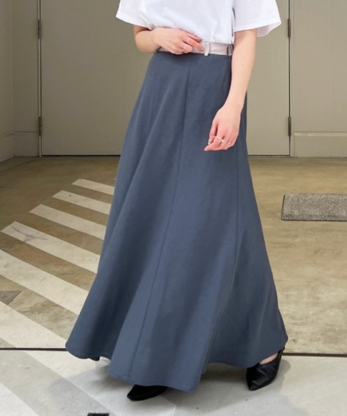 Chez toi（シェトワ）の「ウエスト配色リネンバイヤスフレアスカート（スカート・レディース・アイボリー/グリーン/ブルー/レッド・FREE）」の16枚目の写真