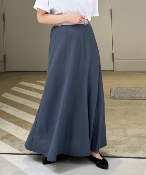 Chez toi（シェトワ）の「ウエスト配色リネンバイヤスフレアスカート（スカート・レディース・アイボリー/グリーン/ブルー/レッド・FREE）」の17枚目の写真