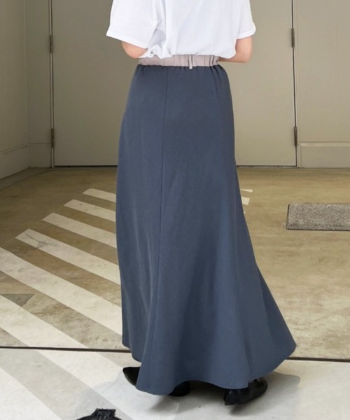 Chez toi（シェトワ）の「ウエスト配色リネンバイヤスフレアスカート（スカート・レディース・アイボリー/グリーン/ブルー/レッド・FREE）」の18枚目の写真