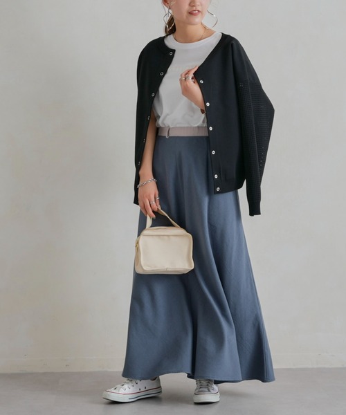 Chez toi（シェトワ）の「ウエスト配色リネンバイヤスフレアスカート（スカート・レディース・アイボリー/グリーン/ブルー/レッド・FREE）」の21枚目の写真