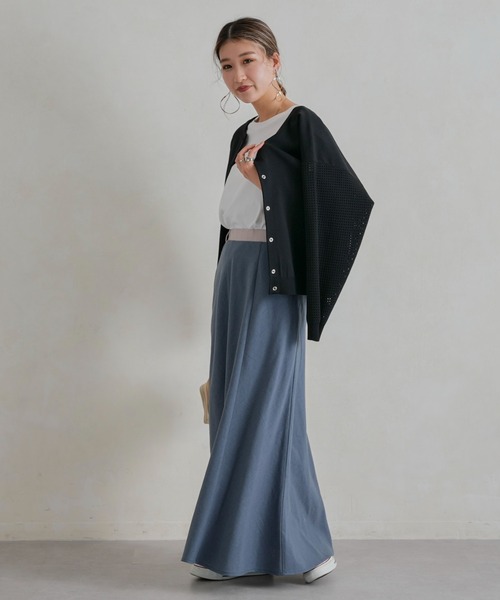 Chez toi（シェトワ）の「ウエスト配色リネンバイヤスフレアスカート（スカート・レディース・アイボリー/グリーン/ブルー/レッド・FREE）」の22枚目の写真