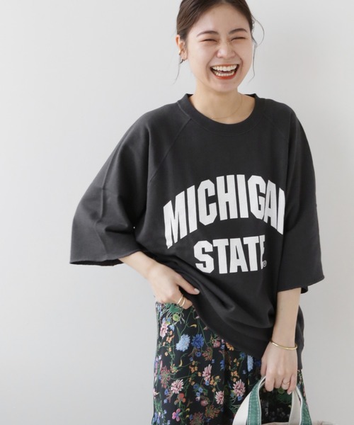 【美品】 ジャーナルスタンダード 製品染めカレッジスリットスウェット CORNERS トレーナー スウェット サイドスリットビッグカレッジ