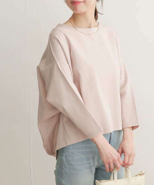 URBAN RESEARCH DOORS（アーバンリサーチドアーズ）の「コットンタック7分袖プルオーバー（Tシャツ/カットソー・レディース・ネイビー/オフホワイト/ピンク/ミント・SMALL/MEDIUM）」の9枚目の写真