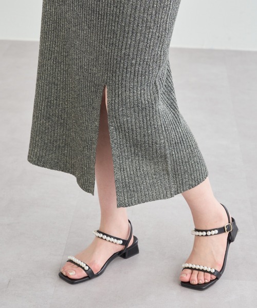 natural couture（ナチュラルクチュール）の「周りと差のつくコーデに仕上がる メランジスリットスカート（スカート・レディース・ブラック/グレー/ブラウン・FREE）」の21枚目の写真