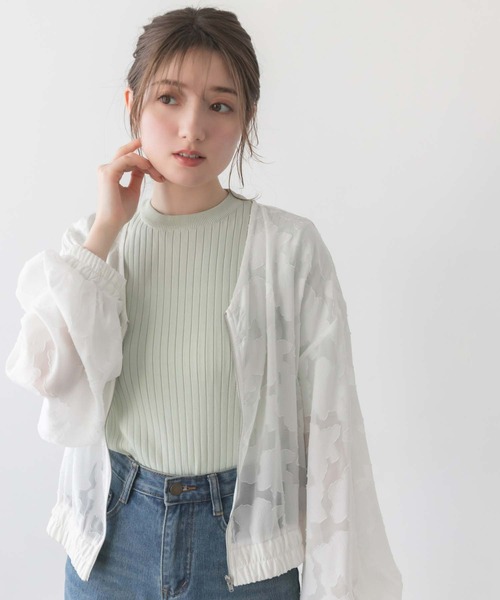 fifth(フィフス)の「クルーネック五分袖リブニット(ニット/セーター・レディース・イエロー/ミント・M)」の12枚目の写真
