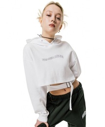 【RUNNING HIGH 】グリッターロゴ ベルティッドクロップフーディ / GLITTER LOGO BELTED CROP HOODIE