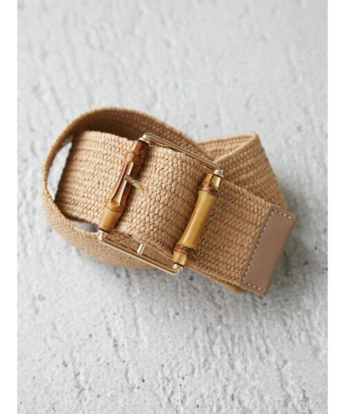 Green　Parks（グリーンパークス）の「・バンブーストレッチベルト（ベルト・レディース・ブラウン/ベージュ・FREE）」の5枚目の写真