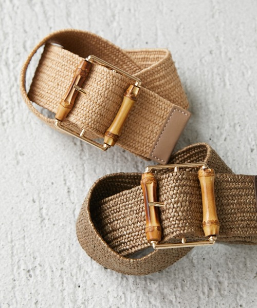 Green　Parks（グリーンパークス）の「・バンブーストレッチベルト（ベルト・レディース・ブラウン/ベージュ・FREE）」の10枚目の写真