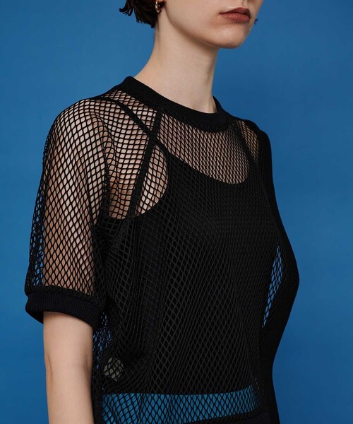 CITY TOKYO（シティトウキョウ）の「レイヤードメッシュトップス（ベスト・レディース・ホワイト/ブラック/カーキ・FREE）」の16枚目の写真