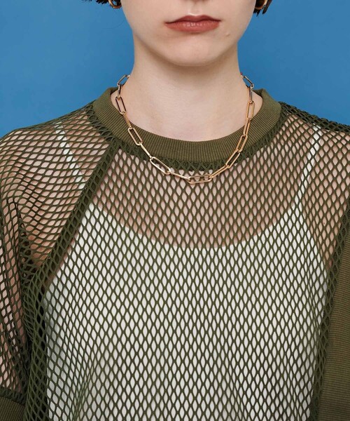 CITY TOKYO（シティトウキョウ）の「レイヤードメッシュトップス（ベスト・レディース・ホワイト/ブラック/カーキ・FREE）」の22枚目の写真