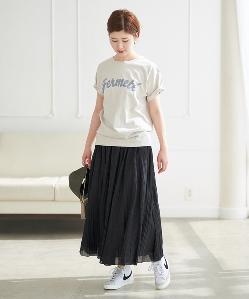 Spick & Span（スピックアンドスパン）の「ワッシャークロスシアースカート（スカート・レディース・ホワイト/ブラック・36/38）」の5枚目の写真