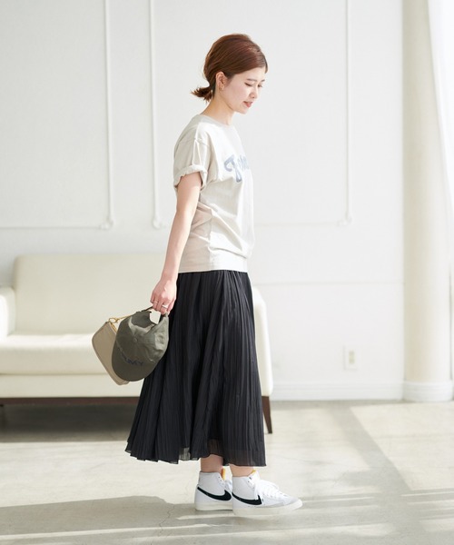 Spick & Span（スピックアンドスパン）の「ワッシャークロスシアースカート（スカート・レディース・ホワイト/ブラック・36/38）」の9枚目の写真