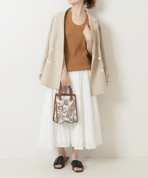 Spick & Span（スピックアンドスパン）の「ワッシャークロスシアースカート（スカート・レディース・ホワイト/ブラック・36/38）」の14枚目の写真