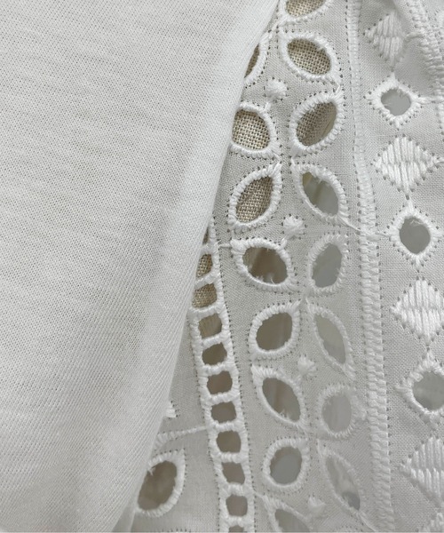 BE NEAT（ビーニート）の「エスニックボーダーレースプルオーバー（Tシャツ/カットソー・レディース・ホワイト/ネイビー・M）」の12枚目の写真