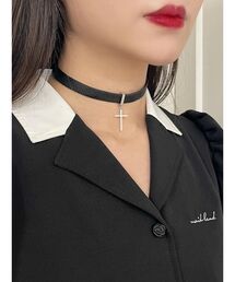 EATME（イートミー）の「クロスフェイクレザーチョーカー（チョーカー）」