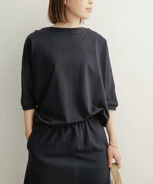 URBAN RESEARCH DOORS（アーバンリサーチドアーズ）の「『セットアップ対応』コットンワイド6分袖プルオーバー（Tシャツ/カットソー・レディース・ベージュ/ネイビー/カーキ・MEDIUM）」の5枚目の写真