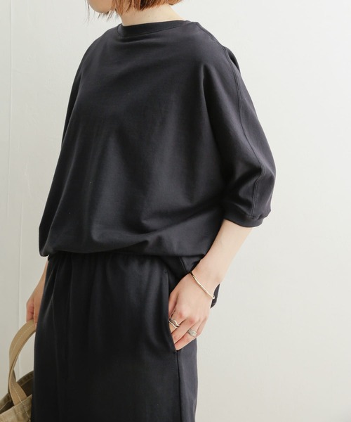 URBAN RESEARCH DOORS（アーバンリサーチドアーズ）の「『セットアップ対応』コットンワイド6分袖プルオーバー（Tシャツ/カットソー・レディース・ベージュ/ネイビー/カーキ・MEDIUM）」の7枚目の写真