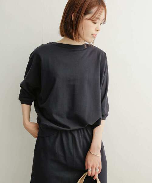 URBAN RESEARCH DOORS（アーバンリサーチドアーズ）の「『セットアップ対応』コットンワイド6分袖プルオーバー（Tシャツ/カットソー・レディース・ベージュ/ネイビー/カーキ・MEDIUM）」の12枚目の写真