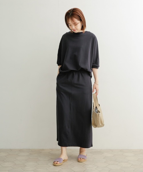 URBAN RESEARCH DOORS（アーバンリサーチドアーズ）の「『セットアップ対応』コットンワイド6分袖プルオーバー（Tシャツ/カットソー・レディース・ベージュ/ネイビー/カーキ・MEDIUM）」の18枚目の写真