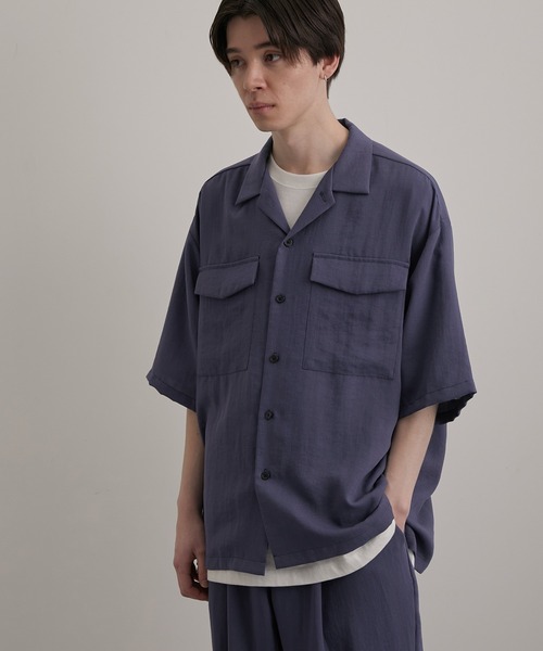 JUNRED(ジュンレッド)の「エアードレープビッグオープンカラーシャツ(シャツ/ブラウス・メンズ・グレー系その他/オリーブ/ブルー系その他4・S/M/L)」の9枚目の写真