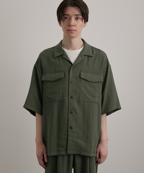 JUNRED(ジュンレッド)の「エアードレープビッグオープンカラーシャツ(シャツ/ブラウス・メンズ・グレー系その他/オリーブ/ブルー系その他4・S/M/L)」の16枚目の写真