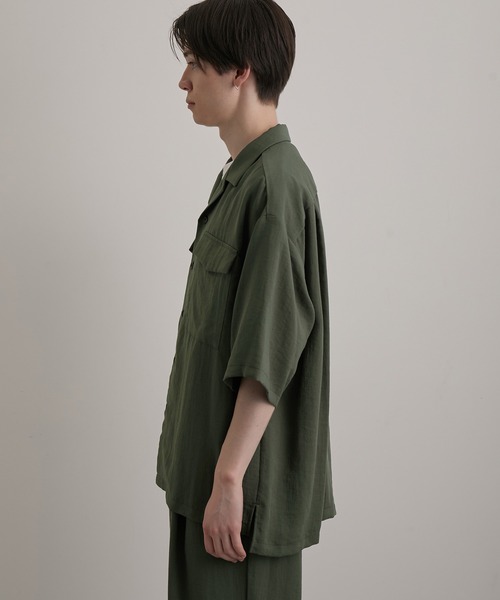 JUNRED(ジュンレッド)の「エアードレープビッグオープンカラーシャツ(シャツ/ブラウス・メンズ・グレー系その他/オリーブ/ブルー系その他4・S/M/L)」の17枚目の写真