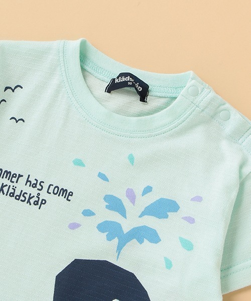 クレードスコープ110クジラ半袖Tシャツティシャツ新品未使用100 セール 海のいきもの総柄半袖Tシャツ （カットソー）｜kladskap