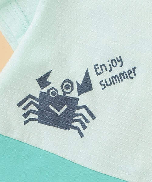 kladskap(クレードスコープ)の「異素材切替くじら半袖Tシャツ(Tシャツ/カットソー・キッズ・サックスブルー/オフホワイト・90cm/120cm/100cm/110cm/130cm)」の7枚目の写真