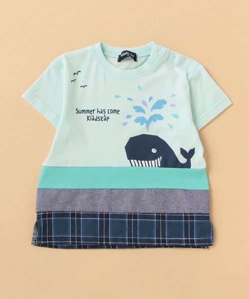 kladskap(クレードスコープ)の「異素材切替くじら半袖Tシャツ(Tシャツ/カットソー・キッズ・サックスブルー/オフホワイト・90cm/120cm/100cm/110cm/130cm)」の16枚目の写真