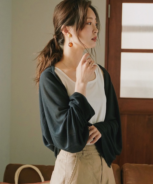 Fashion Letter（ファッションレター）の「2wayボレロuvカーディガン（カーディガン/ボレロ・レディース・ホワイト/ブラック/グレー/ネイビー・FREE）」の8枚目の写真