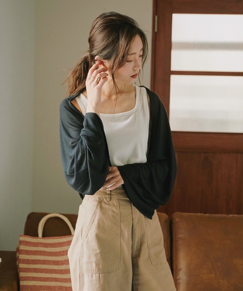 Fashion Letter（ファッションレター）の「2wayボレロuvカーディガン（カーディガン/ボレロ・レディース・ホワイト/ブラック/グレー/ネイビー・FREE）」の9枚目の写真