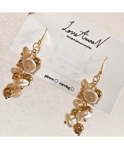 tone(トーン)の「【LoveAmooN】 pearlbelle (MA)(ピアス(両耳用)・レディース・ゴールド・FREE)」の1枚目の写真