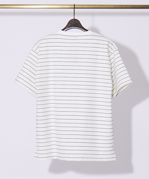 ABAHOUSE GRAY（アバハウスグレイ）の「ミニ裏毛 ボーダー ワッペン 半袖 Tシャツ（Tシャツ/カットソー・メンズ・グリーン/キャメル/ホワイト/ネイビー・46/48）」の13枚目の写真