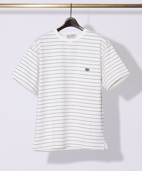ABAHOUSE GRAY（アバハウスグレイ）の「ミニ裏毛 ボーダー ワッペン 半袖 Tシャツ（Tシャツ/カットソー・メンズ・グリーン/キャメル/ホワイト/ネイビー・46/48）」の19枚目の写真