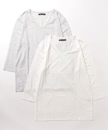 ★Bl★アンサンブルVネック7分袖Tシャツ